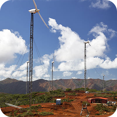 Foto: Energía eólica en Nueva Caledonia