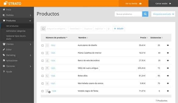 Pantallazo: Colocar productos