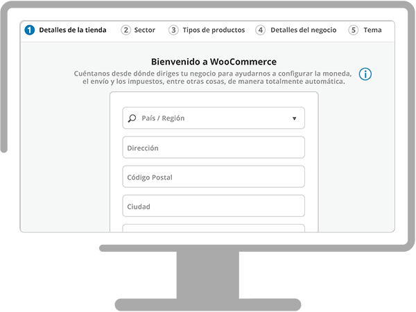 WooCommerce interfaz de configuración