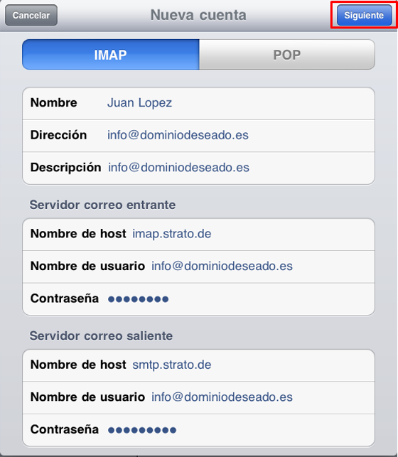 despreciar Subir caja Configura una cuenta de correo electrónico en el iPad: Instrucciones |  STRATO