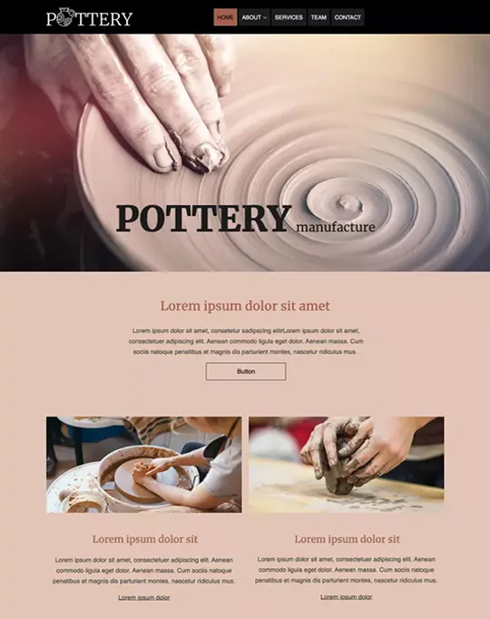 Avance: sitio web de manufactura de cerámica